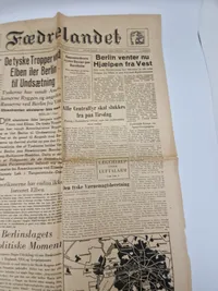 Original udgave af Nazisternes avis Fædrelandet WW2