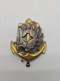 Original Fransk Insigne de béret d'infanterie de marine parachutiste