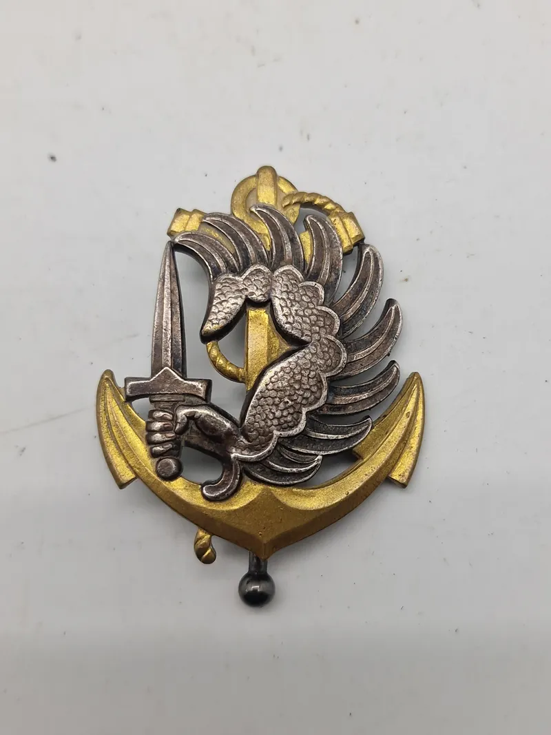 Original Fransk Insigne de béret d'infanterie de marine parachutiste