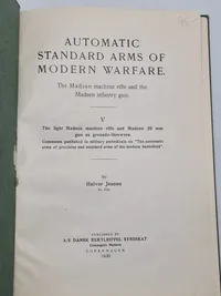 Sjælden original instruktionsbog for Madsen maskingevær mm.