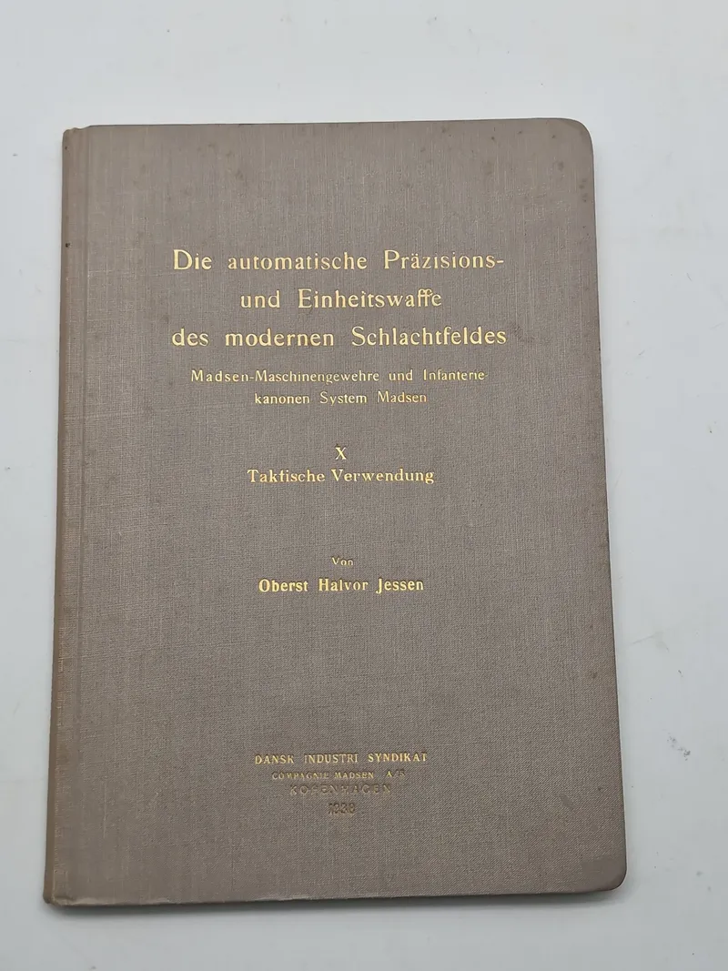 Original Madsen bog med dedikation fra forfatteren 1938 på Tysk