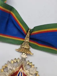 Thailand: The Most Noble Order of the Crown of Thailand, 2nd / 3rd Class, Knight Commander / Commander's Grade, neck badge, silver, silver-gilt and enamel.