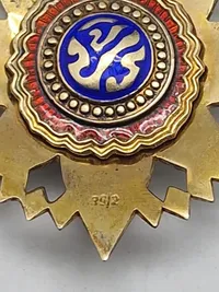 Thailand: The Most Noble Order of the Crown of Thailand, 2nd / 3rd Class, Knight Commander / Commander's Grade, neck badge, silver, silver-gilt and enamel.