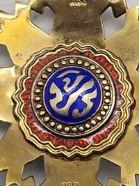 Thailand: The Most Noble Order of the Crown of Thailand, 2nd / 3rd Class, Knight Commander / Commander's Grade, neck badge, silver, silver-gilt and enamel.