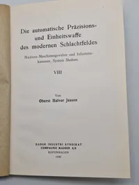 Sjælden original instruktionsbog for Madsen maskingevær mm - med dedikation fra forfatter