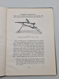 Sjælden original instruktionsbog for Madsen maskingevær mm - med dedikation fra forfatter