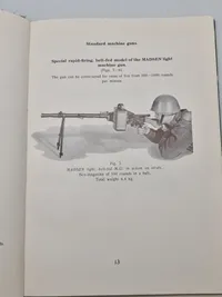 Sjælden original instruktionsbog for Madsen maskingevær mm.