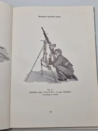 Sjælden original instruktionsbog for Madsen maskingevær mm.