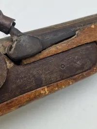 Original 1800 tals perkussions pistol med guldindlæg