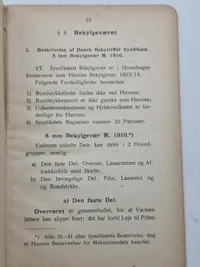 Original instruktionsbog for 8 mm rekyl gevær M/1910