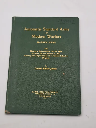 Sjælden original instruktionsbog for Madsen maskingevær mm.