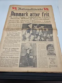 Original avis med befrielses budskabet fra 1945