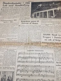 Original avis med befrielses budskabet fra 1945