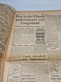 Original avis med befrielses budskabet fra 1945