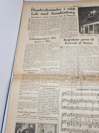 Original avis med befrielses budskabet fra 1945