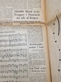 Original avis med befrielses budskabet fra 1945