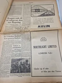 Original avis med befrielses budskabet fra 1945