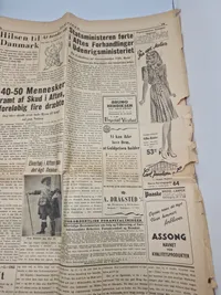 Original avis med friheds budskabet fra 1945