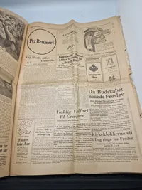 Original avis med friheds budskabet fra 1945