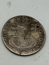 Original sølvmønt dansk Vestindien DVI Frederik 5. 24 skilling 1763