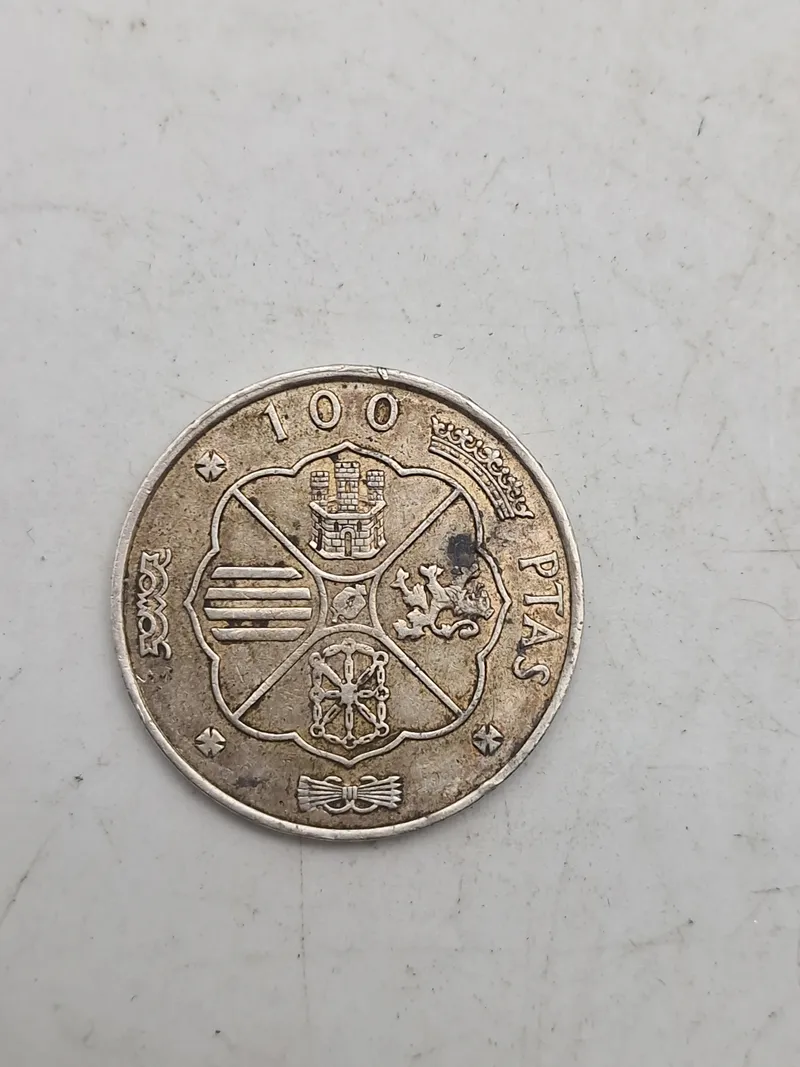 Original 100 Pesetas - Francisco Franco 1966 af sølv,  vægt 19 gram