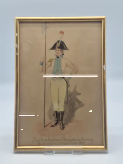 Original Akvarel københavns borgervæbning
