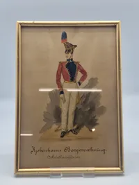 Original Akvarel københavns borgervæbning