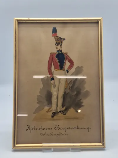 Original Akvarel københavns borgervæbning
