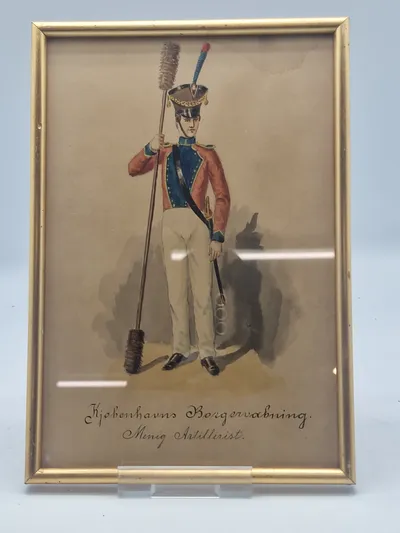 Original Akvarel københavns borgervæbning