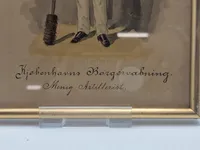Original Akvarel københavns borgervæbning