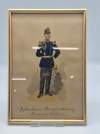 Original Akvarel københavns borgervæbning