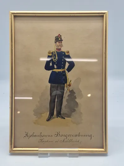 Original Akvarel københavns borgervæbning