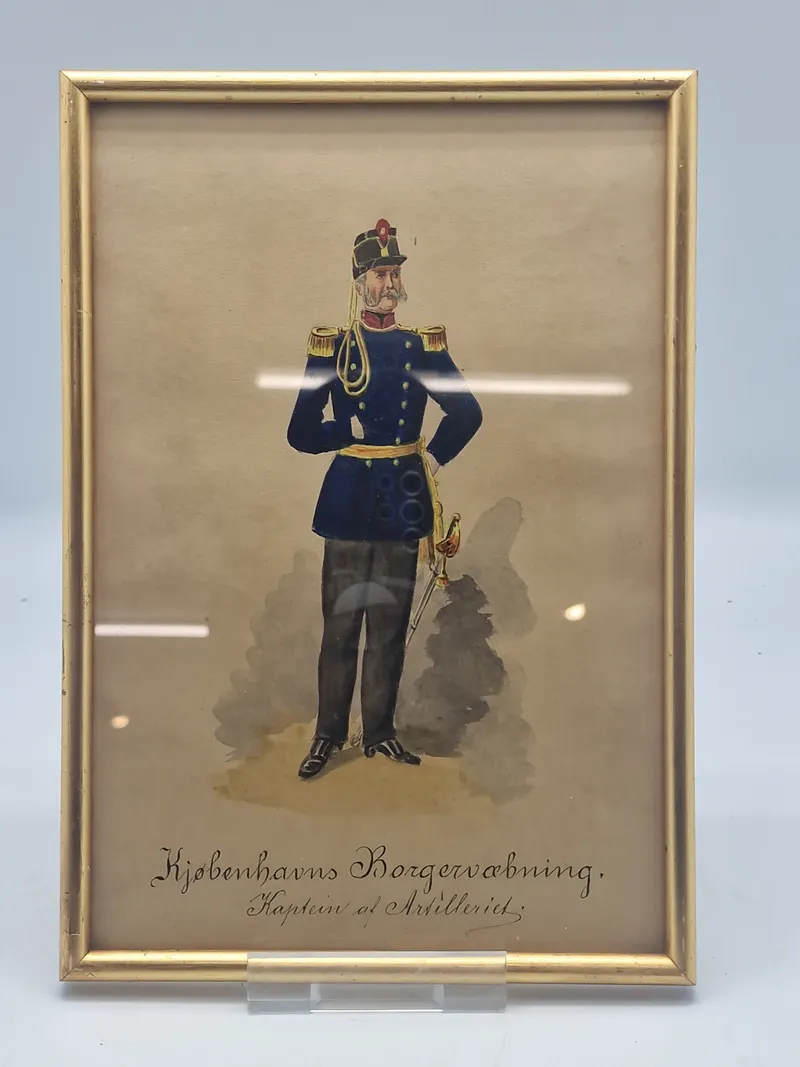 Original Akvarel københavns borgervæbning