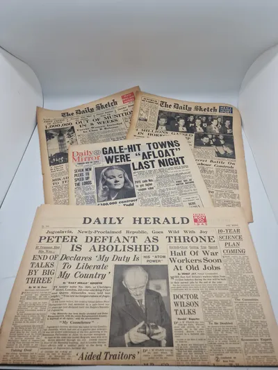 Samling originale Engelske og Amerikanske aviser WW2