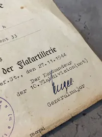 To originale Luftwaffe urkunder givet til dansker i tysk tjeneste (Andreas Buch)