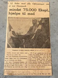 Ekstremt sjældent originalt lot fra Landsarbejdstjenesten (DNSAP) - artikel og LAT hueemblem