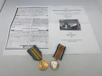Originalt medalje lot fra falden ww1 soldat - medaljer er navngivne, og der medfølger research på manden
