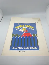Ekstremt sjælden håndtegning/forstudie til Nykøbing F revyens plakat fra 1971 - tegnet af Per Arnoldi