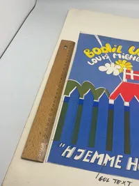 Ekstremt sjælden håndtegning/forstudie til Nykøbing F revyens plakat fra 1971 - tegnet af Per Arnoldi