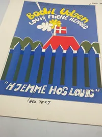 Ekstremt sjælden håndtegning/forstudie til Nykøbing F revyens plakat fra 1971 - tegnet af Per Arnoldi