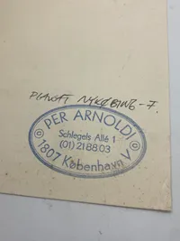 Ekstremt sjælden håndtegning/forstudie til Nykøbing F revyens plakat fra 1971 - tegnet af Per Arnoldi