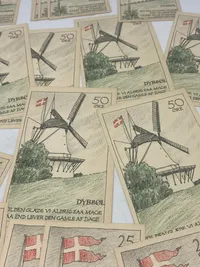 Stor samling originale danske nødsedler - Dybbøl