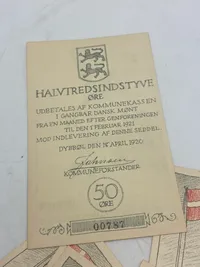Stor samling originale danske nødsedler - Dybbøl