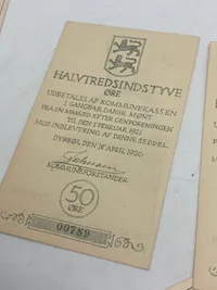 Stor samling originale danske nødsedler - Dybbøl