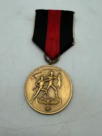 Original Anschluss German Czech 1st Oktober 1938 Medal.
