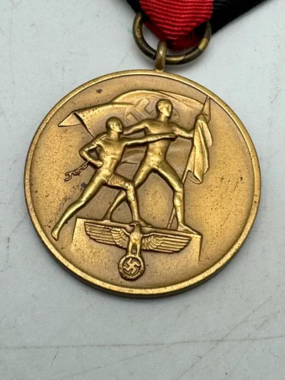 Original Anschluss German Czech 1st Oktober 1938 Medal.