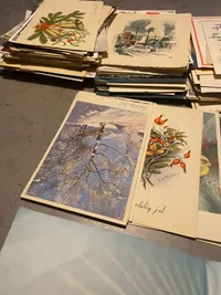 Samling større danske julekort mm - 1920-1960