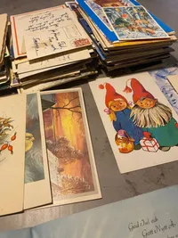 Samling større danske julekort mm - 1920-1960