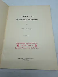 Originalt D.N.S.A.P. propaganda: Danmarks politiske fremtid, fra 1934 Ekstremt sjældent