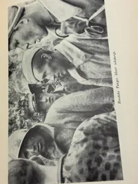 Original Dansk Daad paa Østfronten. Bogen om Frikorps "Danmark". PETERSEN, AAGE NORDAHL. København 1943. 48 sider. Rigt illustreret i s/h.